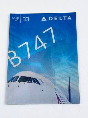 RARE!!!  2015 Limited Edition Holographic Delta Trading Card #33 Boeing 747-400